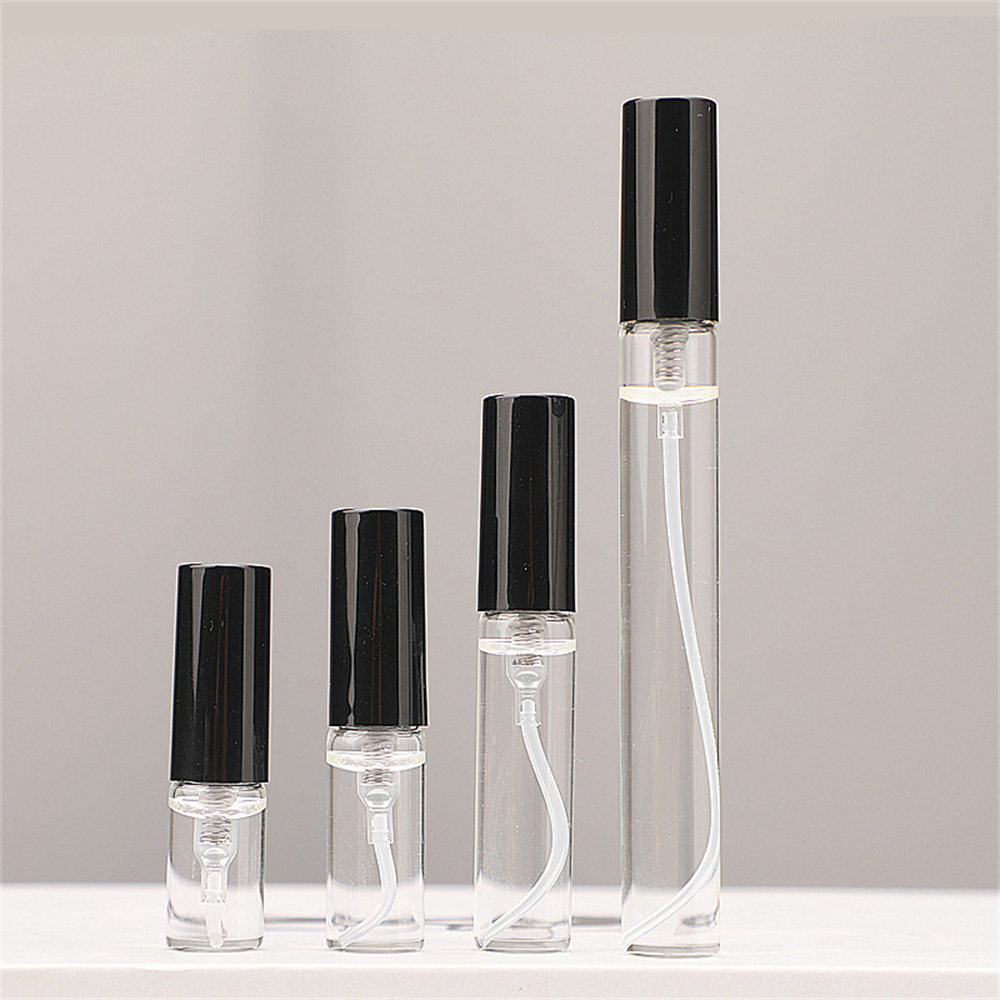 Perfume Fragrance Machine - ขวดสเปรย์น้ำหอมเปล่าขนาดเล็กแบบพกพา5ชิ้น2มล./3มล./5มล./10มล. ขวดเครื่องสำอางตัวอย่างขวดเติมได้ฟรีเครื่องมือบรรจุ