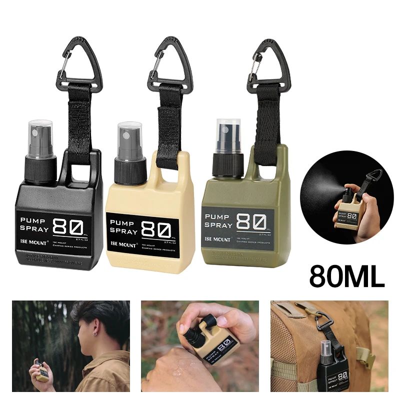 Perfume Fragrance Liquid - ขวดสเปรย์แบบพกพาขนาด 80 มล. พร้อมคาราบิเนอร์ สำหรับแอลกอฮอล์ น้ำหอม