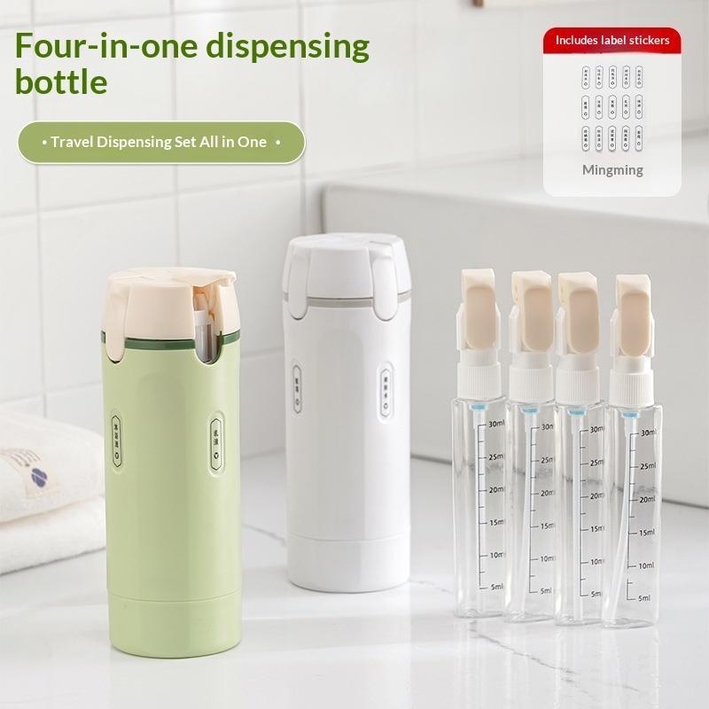 Perfume Fragrance Machine - ชุดขวดเดินทางแบบเติมได้ 4 in 1 ป้องกันการรั่วซึม ชุดจ่ายของเหลวแบบพกพาสำหรับแชมพู