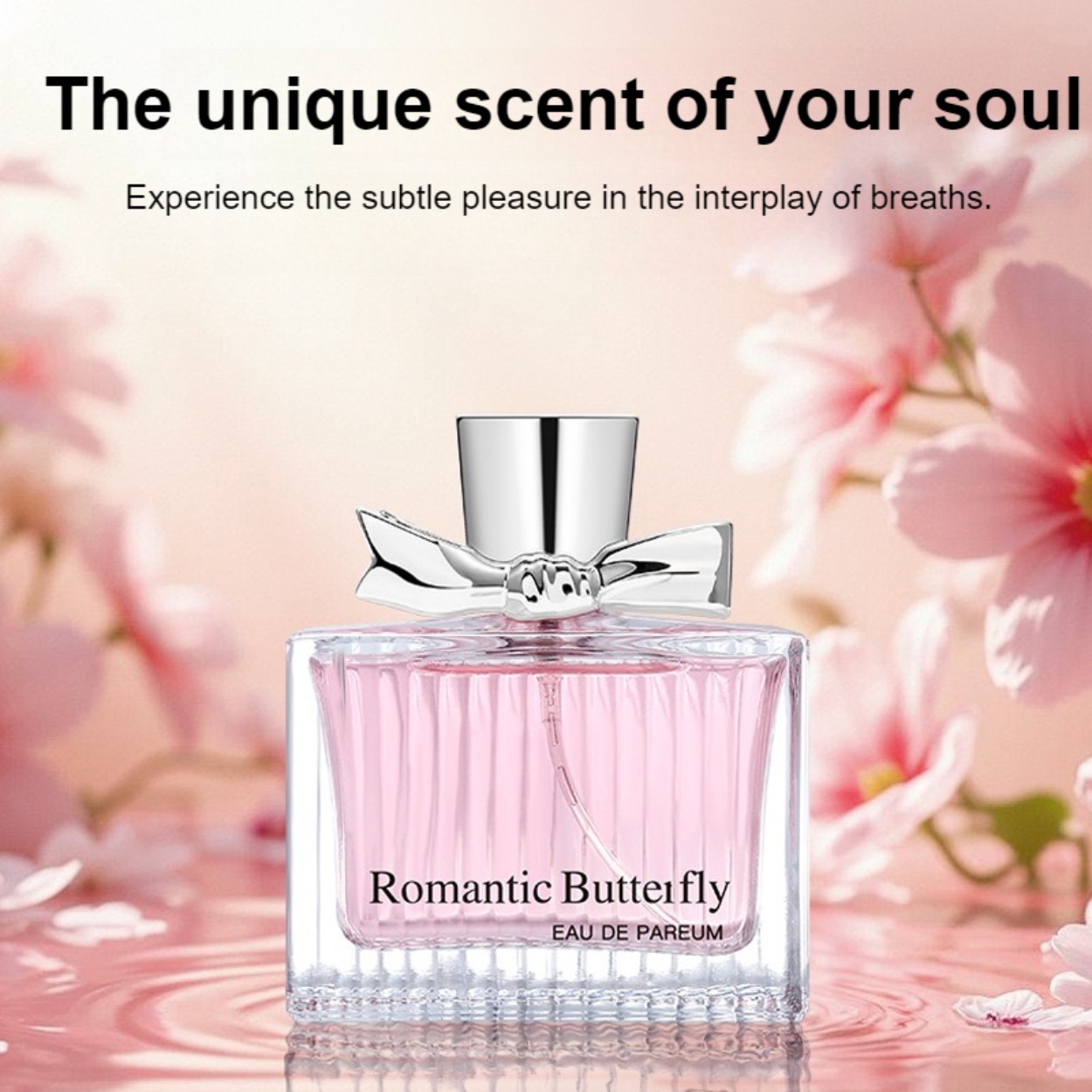 Unique Perfume Fragrance - น้ำหอมกลิ่นดอกไม้สุดพิเศษ: กลิ่นหอมฟลอรัล-ฟรุ๊ตตี้ ขวดรูปโบว์ น้ำหอมสำหรับผู้หญิง 50 มล.